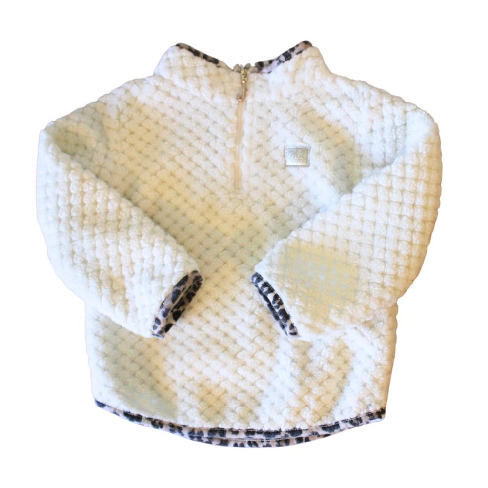 Juicy Couture Sherpa Toddler Girl White Cheetah Print Lined Jacket Size 18m Coat